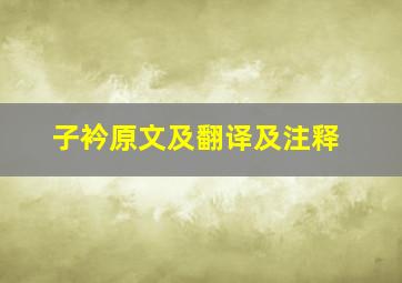 子衿原文及翻译及注释