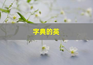 字典的英