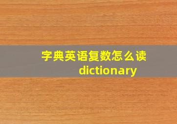 字典英语复数怎么读dictionary