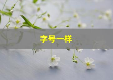 字号一样