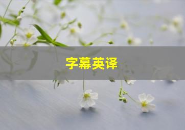 字幕英译