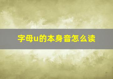 字母u的本身音怎么读