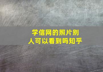 学信网的照片别人可以看到吗知乎