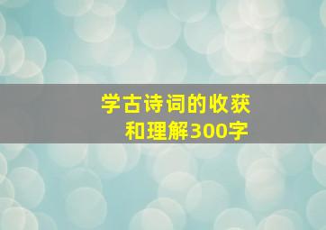 学古诗词的收获和理解300字