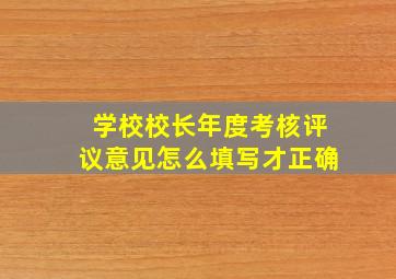 学校校长年度考核评议意见怎么填写才正确