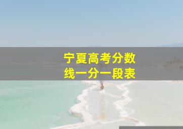 宁夏高考分数线一分一段表