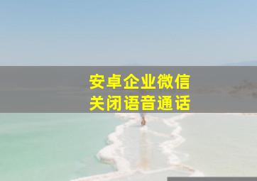 安卓企业微信关闭语音通话