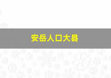 安岳人口大县