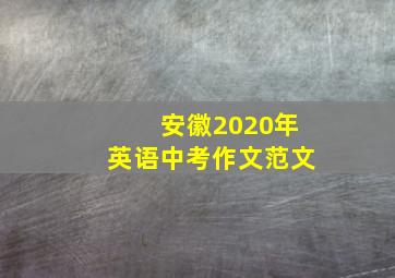 安徽2020年英语中考作文范文