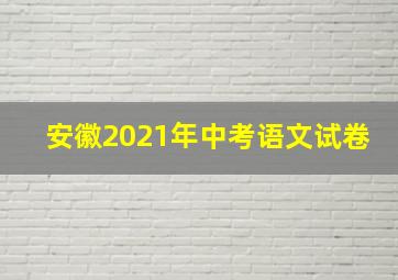 安徽2021年中考语文试卷