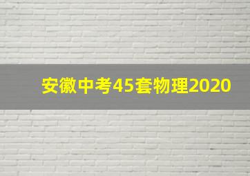 安徽中考45套物理2020