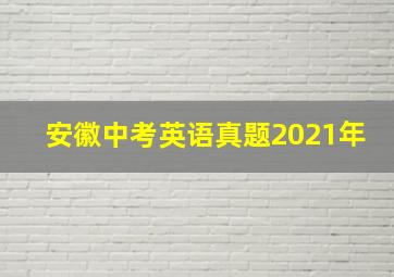 安徽中考英语真题2021年