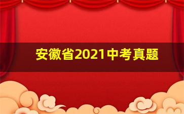 安徽省2021中考真题