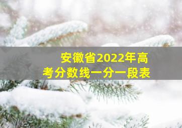 安徽省2022年高考分数线一分一段表