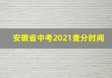 安徽省中考2021查分时间