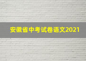 安徽省中考试卷语文2021