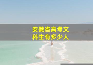 安徽省高考文科生有多少人