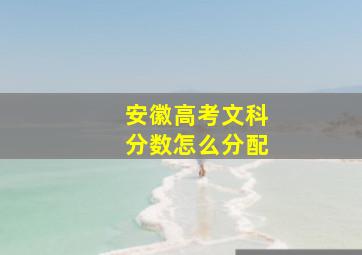 安徽高考文科分数怎么分配