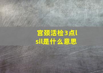 宫颈活检3点lsil是什么意思