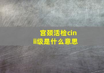 宫颈活检cinii级是什么意思