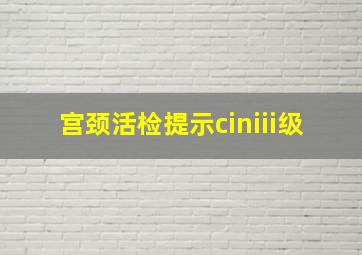 宫颈活检提示ciniii级