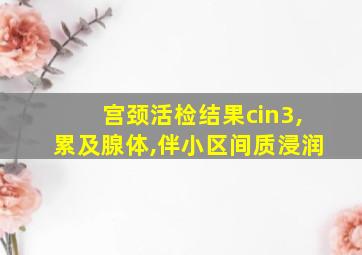 宫颈活检结果cin3,累及腺体,伴小区间质浸润