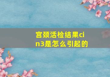 宫颈活检结果cin3是怎么引起的