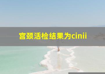 宫颈活检结果为cinii