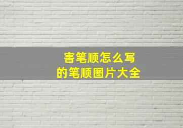 害笔顺怎么写的笔顺图片大全