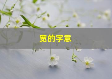 宽的字意