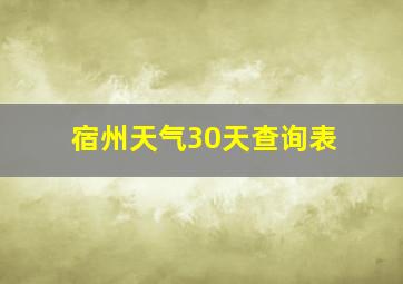 宿州天气30天查询表