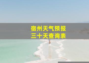 宿州天气预报三十天查询表