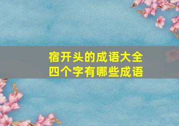 宿开头的成语大全四个字有哪些成语