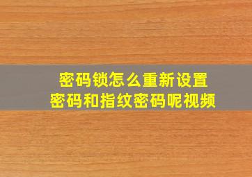 密码锁怎么重新设置密码和指纹密码呢视频