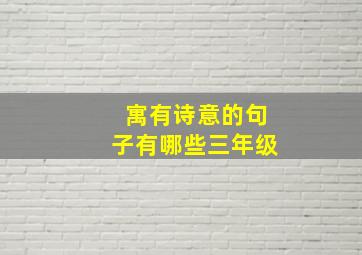 寓有诗意的句子有哪些三年级