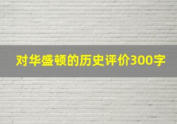 对华盛顿的历史评价300字