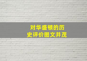 对华盛顿的历史评价图文并茂