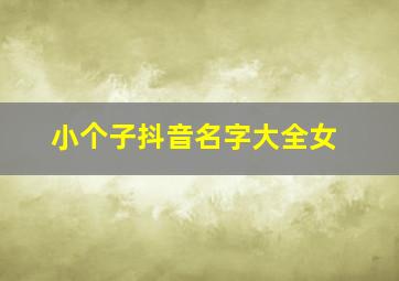 小个子抖音名字大全女