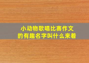 小动物歌唱比赛作文的有趣名字叫什么来着