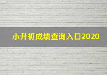 小升初成绩查询入口2020