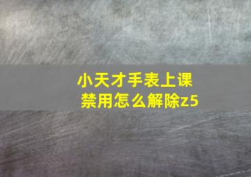 小天才手表上课禁用怎么解除z5