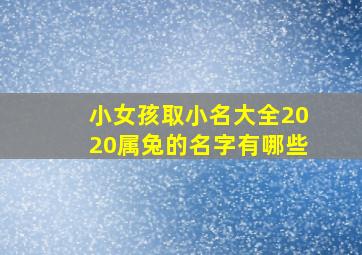 小女孩取小名大全2020属兔的名字有哪些