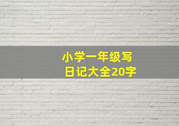 小学一年级写日记大全20字