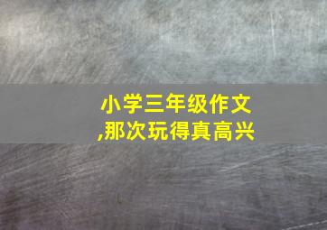 小学三年级作文,那次玩得真高兴