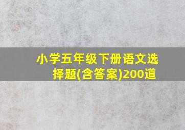 小学五年级下册语文选择题(含答案)200道