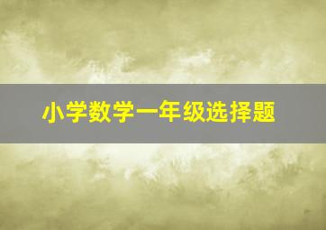 小学数学一年级选择题