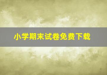 小学期末试卷免费下载