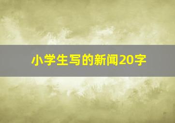 小学生写的新闻20字