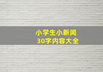 小学生小新闻30字内容大全