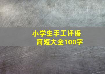 小学生手工评语简短大全100字